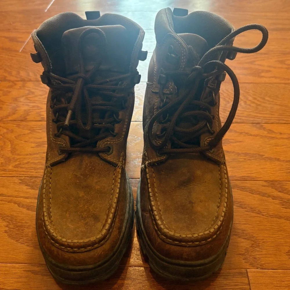 Covington Mansfield Mens 7.5 D Brown Leather Moc Toe Work Hiking Boots 37200